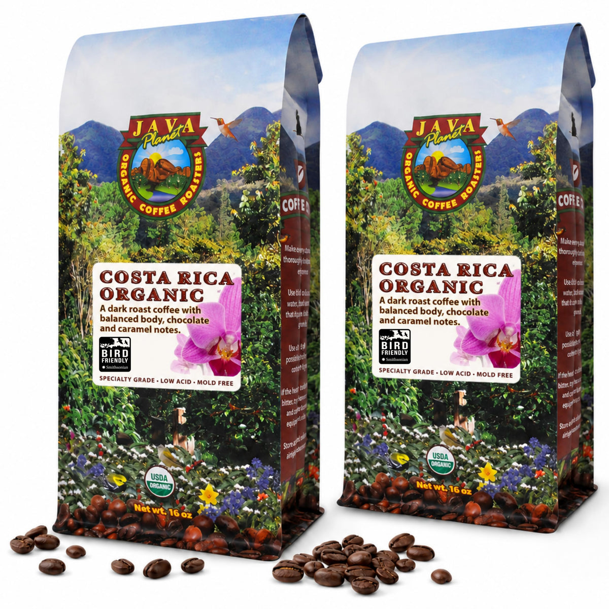 Java Planet Low Acid Organic Espresso Whole Bean Coffee 16oz