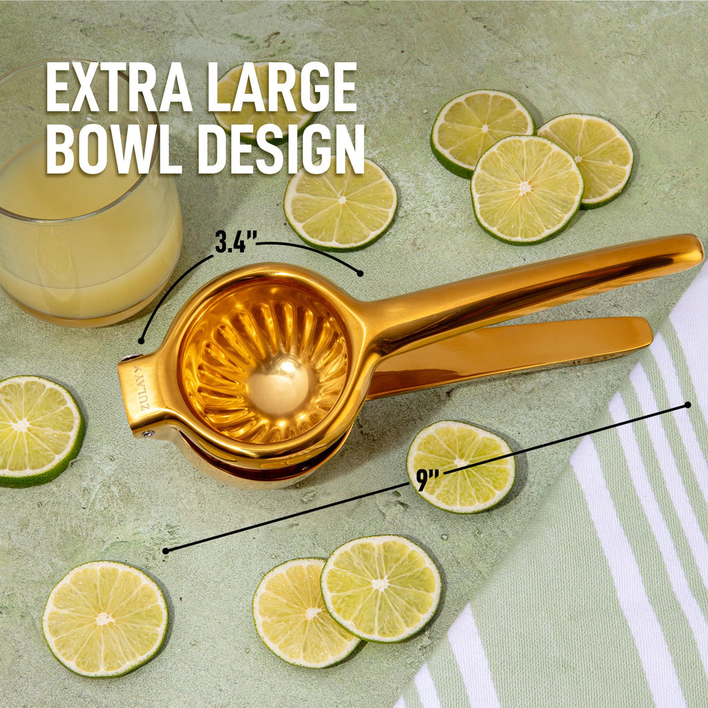Lemon Squeezer Stainless Steel with Premium Quality Heavy Duty Solid Metal Squeezer Bowl - Large Manual Citrus Press Juicer and Lime Squeezer Stainless Steel - by Zulay Kitchen