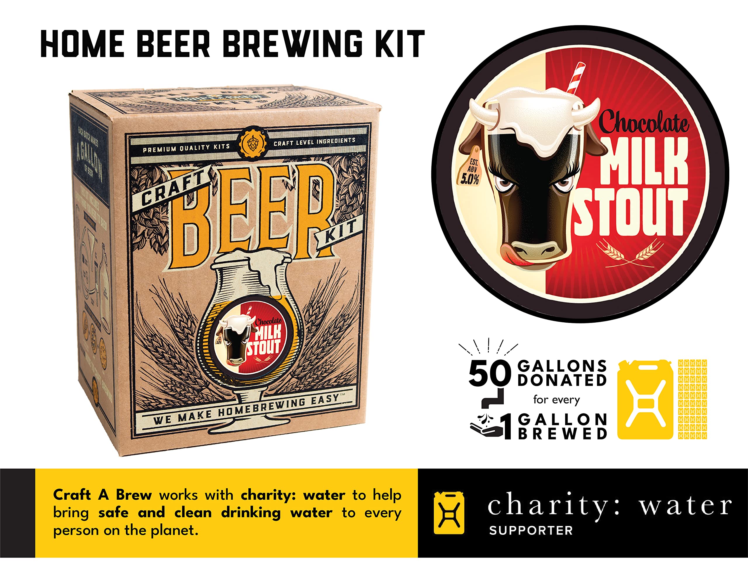Craft A Brew - American Pale Ale - Beer Making Kit - Make Your Own Craft Beer - Complete Equipment and Supplies - Starter Home Brewing Kit - 1 Gallon