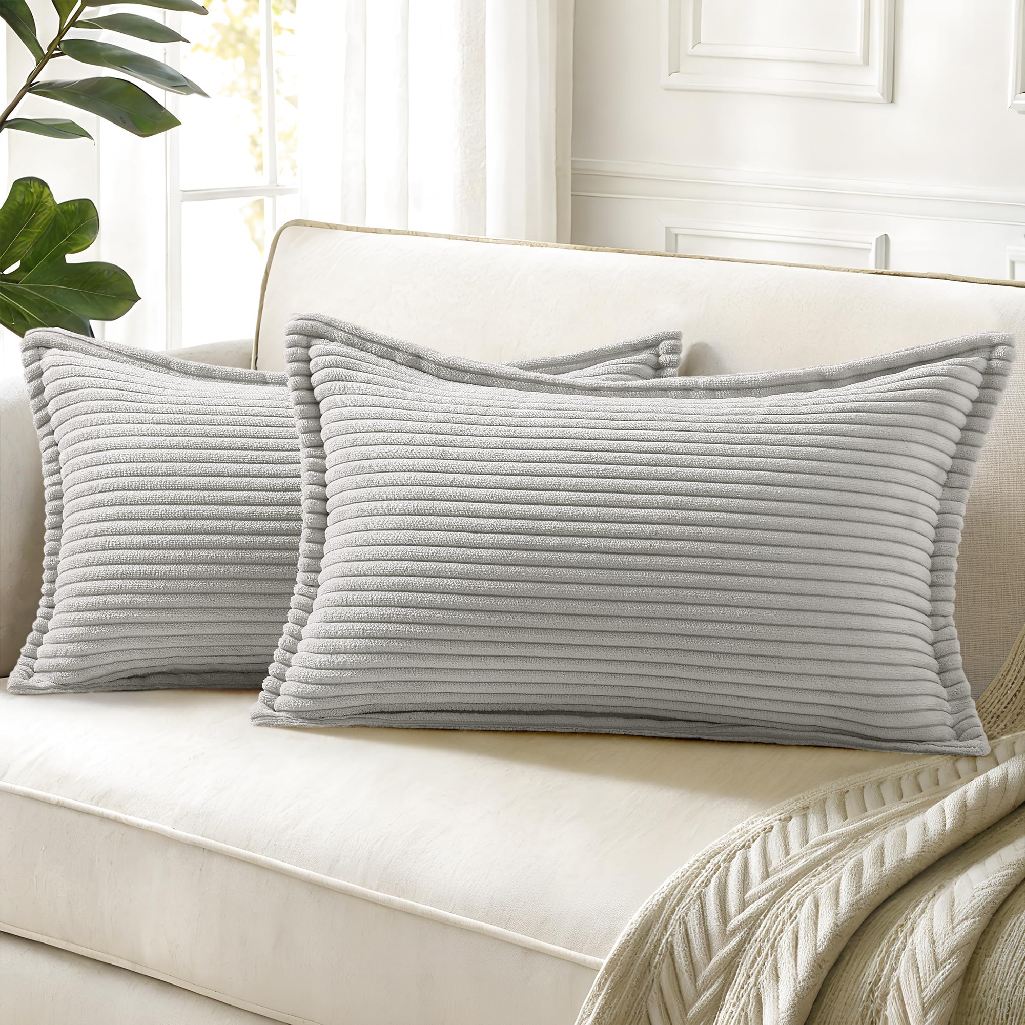 Cream White Throw Pillow Covers
