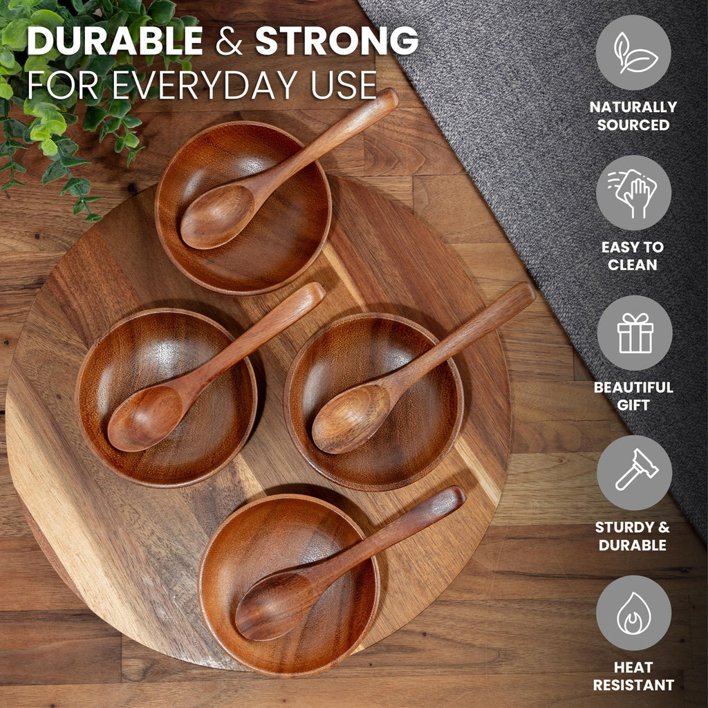 Zulay Kitchen 6 Piece Wooden Spoons for Cooking – Natural Teak Wooden Utensil Set, Easy to Clean, Durable, Smooth with Comfort Grip - Non Toxic Wooden Cooking Utensil Sets