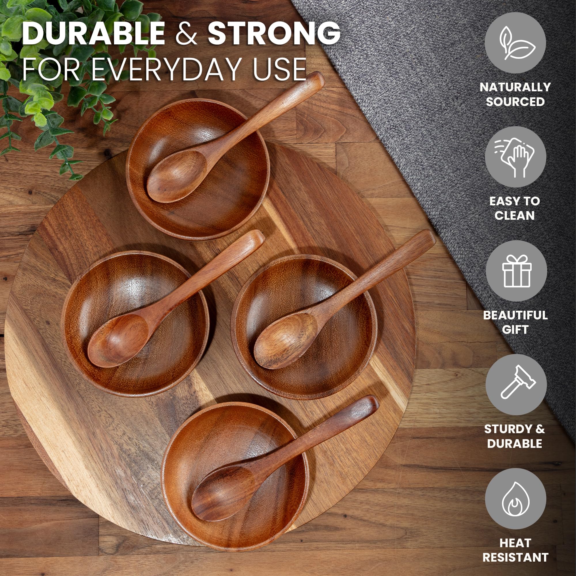 Zulay Kitchen 6 Piece Wooden Spoons for Cooking – Natural Teak Wooden Utensil Set, Easy to Clean, Durable, Smooth with Comfort Grip - Non Toxic Wooden Cooking Utensil Sets