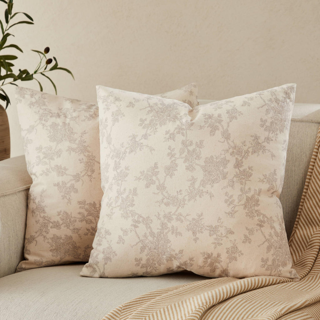 100% Cotton French Pastoral Throw Pillow Covers Set of 2, 18x18 Inch Blue Farmhouse Decorative Cushion Covers for Sofa Bed Living Room Home Decor