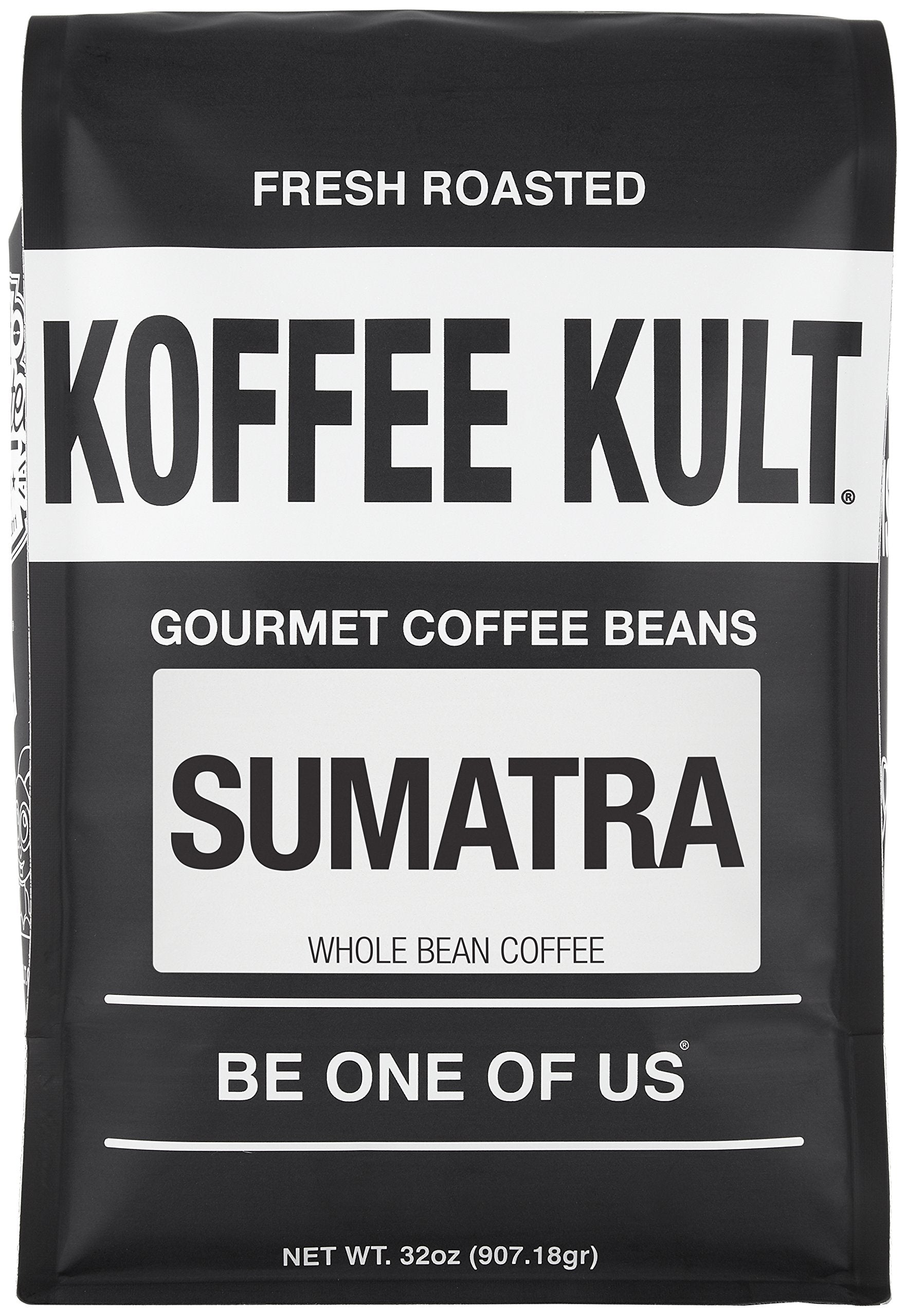 Koffee Kult Dark Roast Whole Bean Coffee - Small Batch 100% Arabica Gourmet Blend, Smooth and Well Balanced Artisan Roasted in 32oz Resealable Package