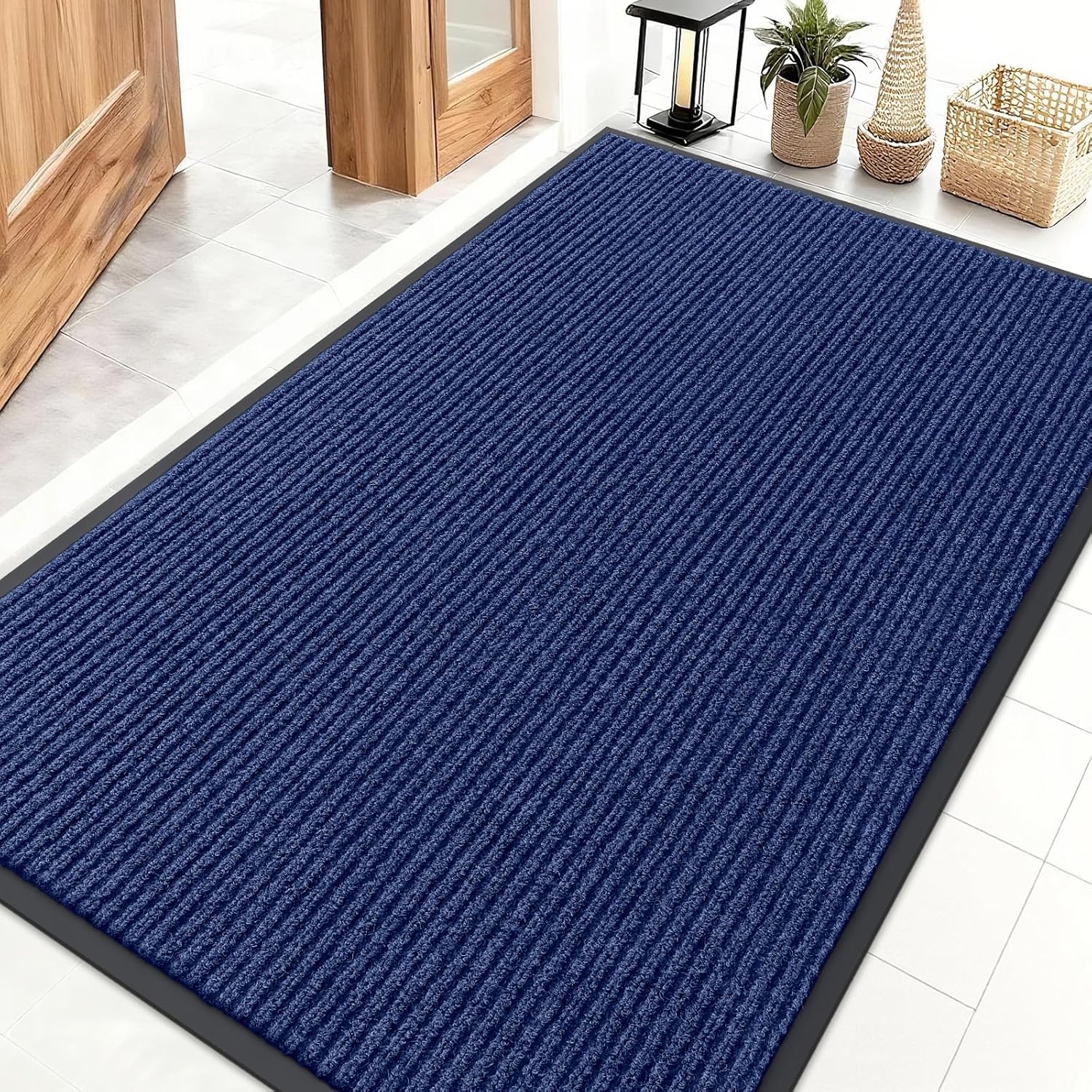 OLANLY Front Door Mat Indoor Outdoor Entrance, Waterproof Heavy Duty Doormat, Fade Resistant, Low Profile, Easy Clean Patio Porch Welcome Floor Mats for Entry, 29.5x17, Beige