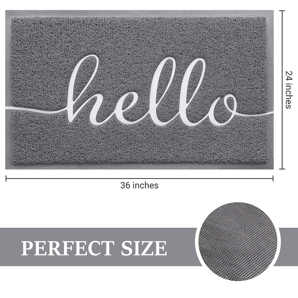 Door Mat (30"x17.5",Black), Welcome Mat Low Profile Front Doormat Floor Mat Non Slip Rugs for Entryway, Patio, High Traffic Areas