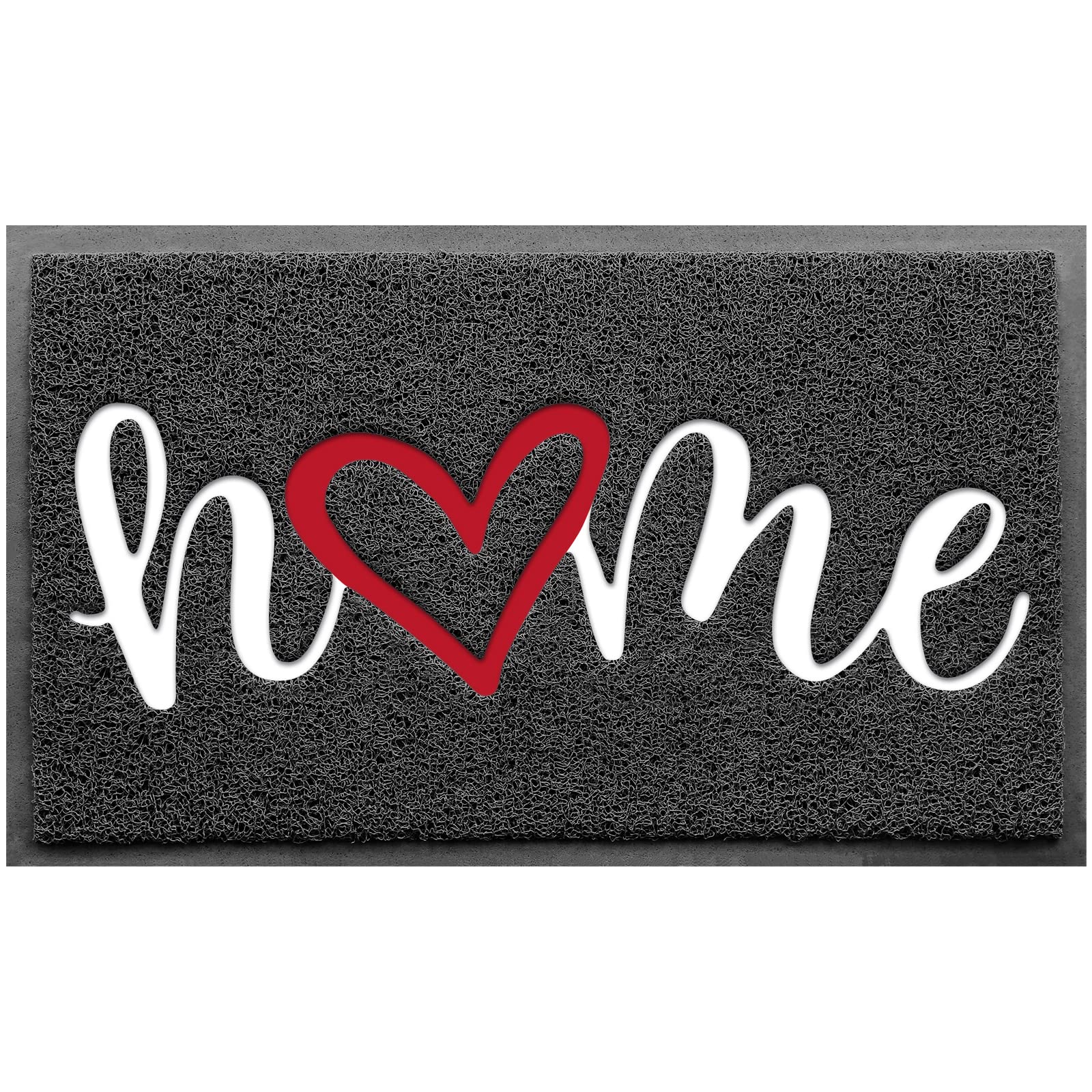 Door Mat (30"x17.5",Black), Welcome Mat Low Profile Front Doormat Floor Mat Non Slip Rugs for Entryway, Patio, High Traffic Areas