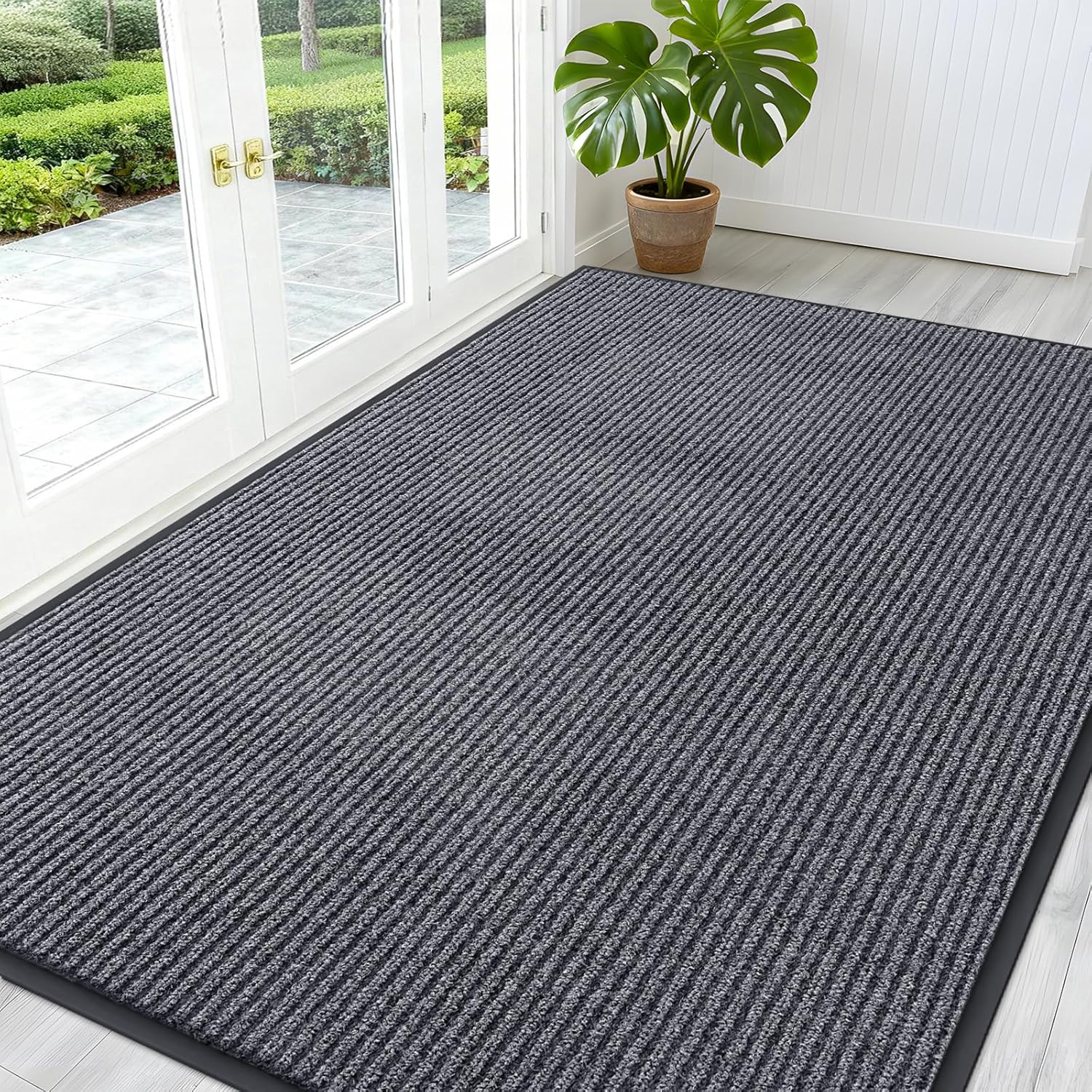 OLANLY Front Door Mat Indoor Outdoor Entrance, Waterproof Heavy Duty Doormat, Fade Resistant, Low Profile, Easy Clean Patio Porch Welcome Floor Mats for Entry, 29.5x17, Beige
