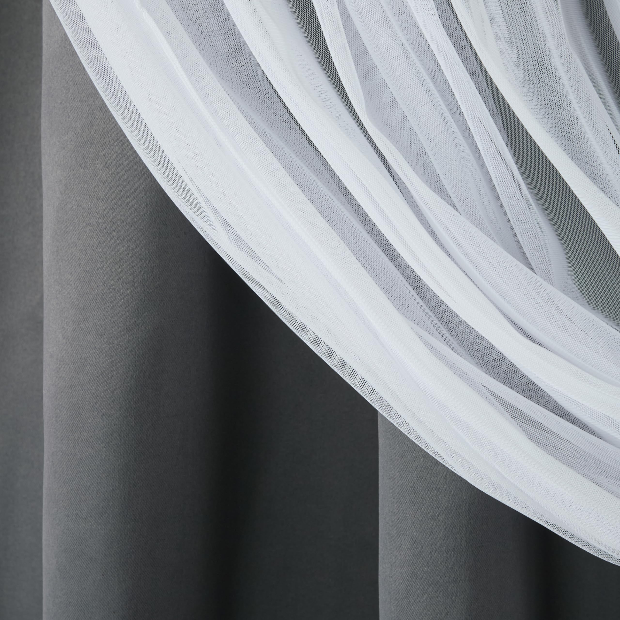 TOWN & COUNTRY LUXE Talia Double Layer Indoor Curtains, Sheer and Room Darkening Blackout, Grommet Top, Energy Efficient, 2-Pack Set, 52"x84", Rose Blush