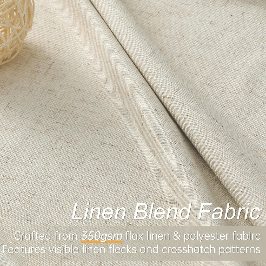 Topfinel Extral Wide Curtains, Pinch Pleated 100% Blackout Linen Drapery Panels with Hooks, Pinch Pleat Drapes for Patio Sliding Door Large Window Living Room Track, 72" Wx96 L 2 Panel