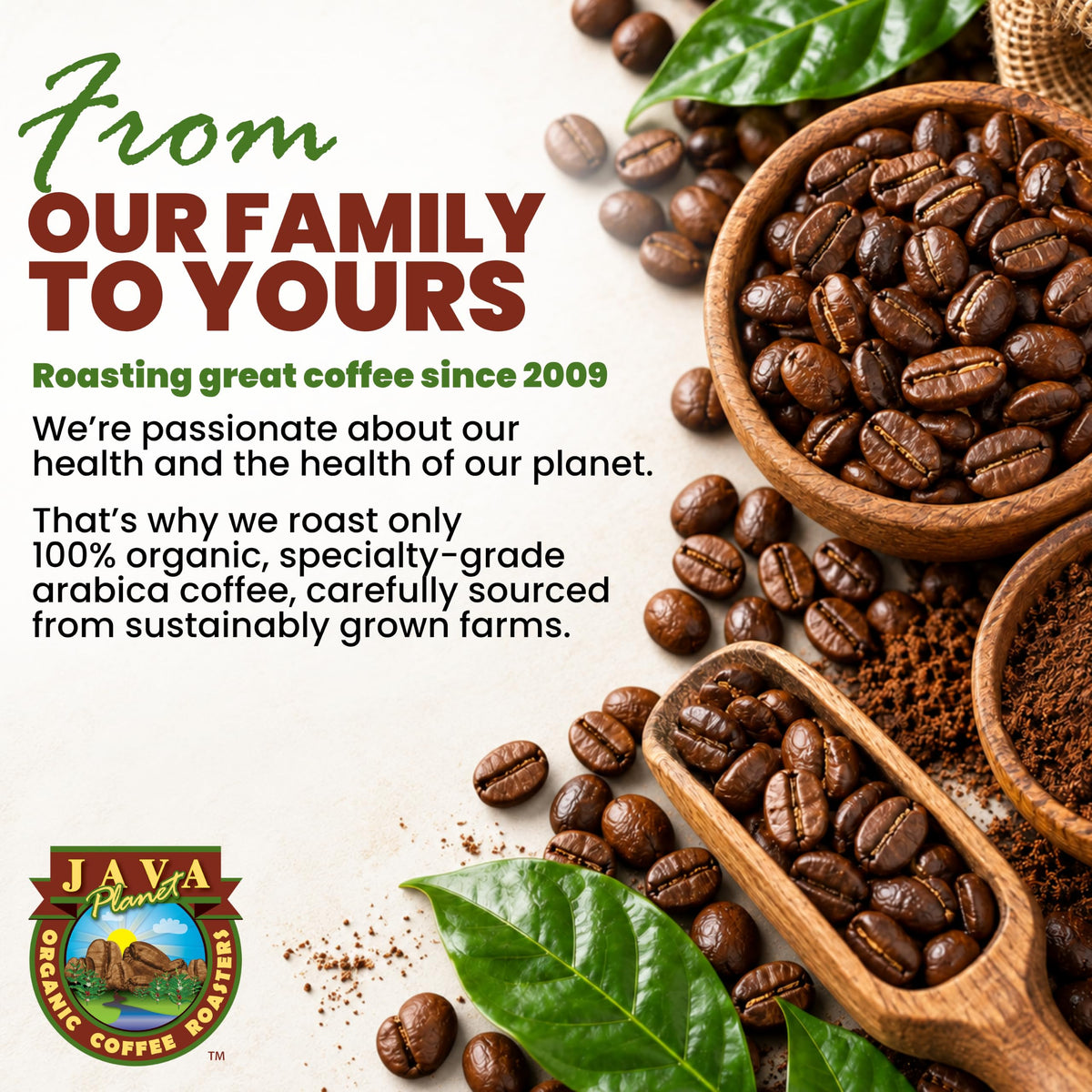 Java Planet Low Acid Organic Espresso Whole Bean Coffee 16oz