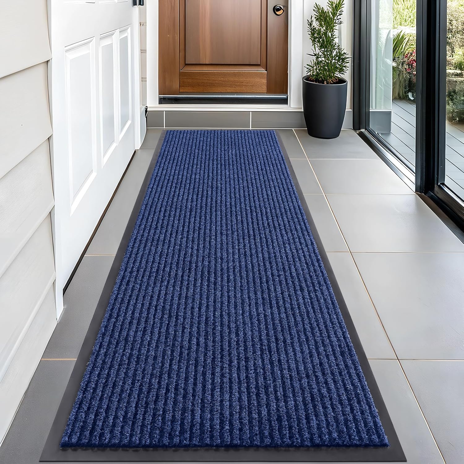 OLANLY Front Door Mat Indoor Outdoor Entrance, Waterproof Heavy Duty Doormat, Fade Resistant, Low Profile, Easy Clean Patio Porch Welcome Floor Mats for Entry, 29.5x17, Beige