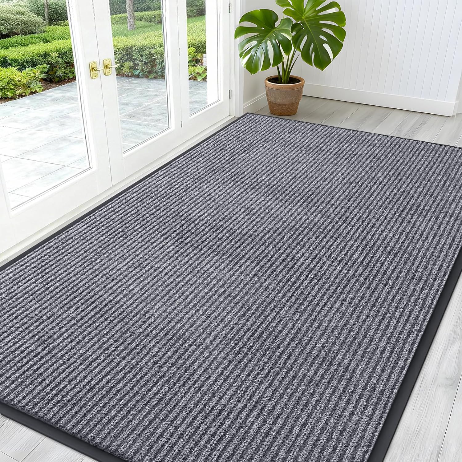 OLANLY Front Door Mat Indoor Outdoor Entrance, Waterproof Heavy Duty Doormat, Fade Resistant, Low Profile, Easy Clean Patio Porch Welcome Floor Mats for Entry, 29.5x17, Beige