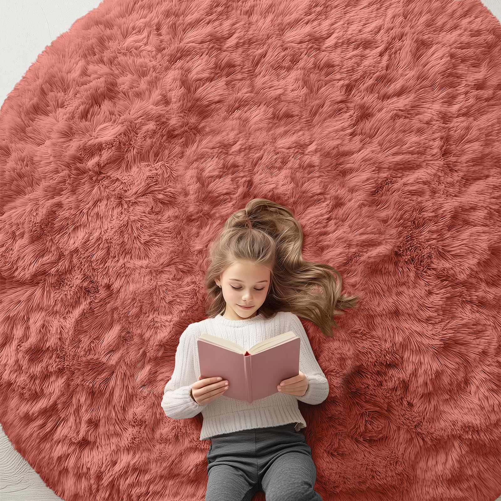 OLANLY Area Rugs for Living Room Bedroom, Machine Washable 4x5.9 ft Soft Fluffy Shaggy Bedside Rug, Indoor Floor Carpet for Kids Girls and Boys, Dorms, Nursery Rooms, Home Decor Aesthetic, Grey
