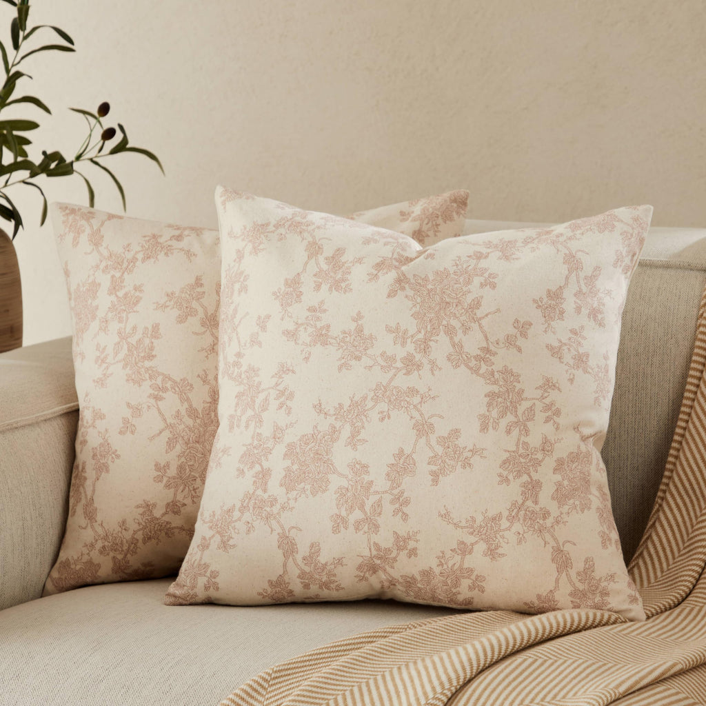 100% Cotton French Pastoral Throw Pillow Covers Set of 2, 18x18 Inch Blue Farmhouse Decorative Cushion Covers for Sofa Bed Living Room Home Decor