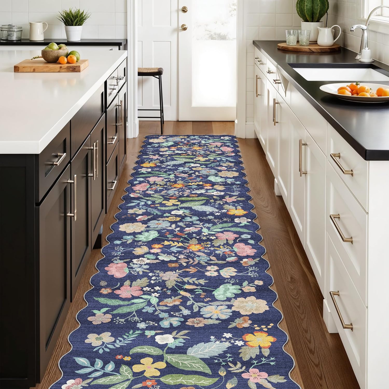Washable 2x3 Entryway Area Rug - Neutral Kitchen Rug Runner Vintage Soft Floor Mat Non Slip Indoor Farmhouse Carpet for Bathroom Living Room Bedroom (2 X 3, Beige)