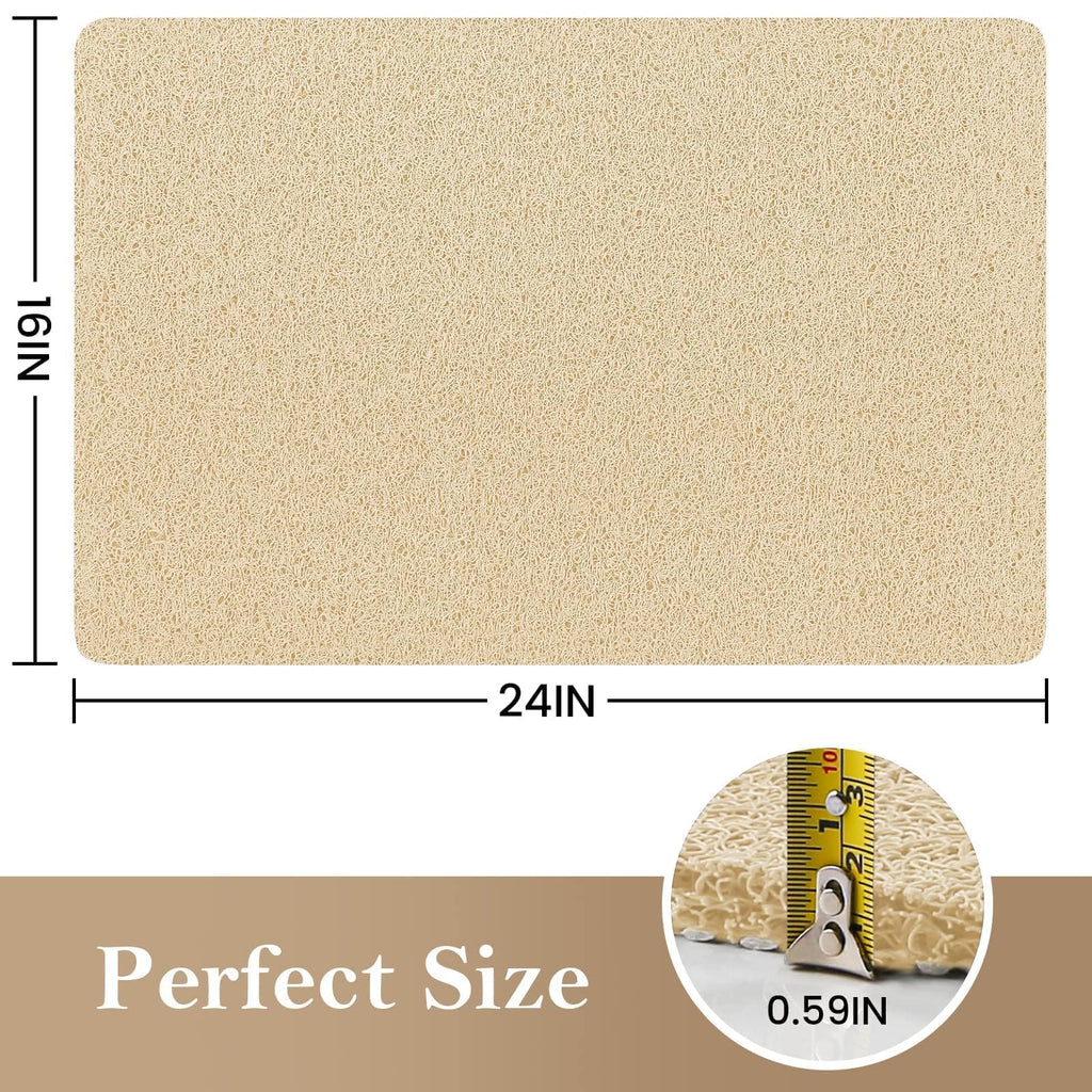 PVC Loofah Shower/Bathtub Mat Non-Slip, 24x16 inch, Soft Tub Mat with Drain, for Tub and Bathroom,Quick Drying,Grey