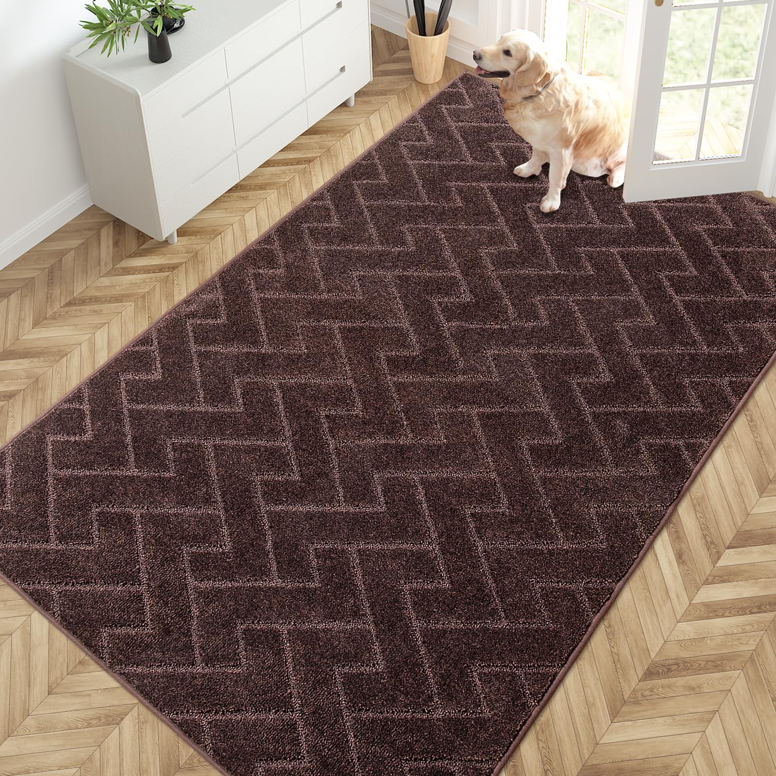PURRUGS Dirt Trapping Door Mat 20" x 31.5", Non-Slip Machine Washable Entry Rug, Dog Doormat, Indoor Front Door Mat, Super Absorbent Entryway Rug for Muddy Shoes & Paws, Taupe