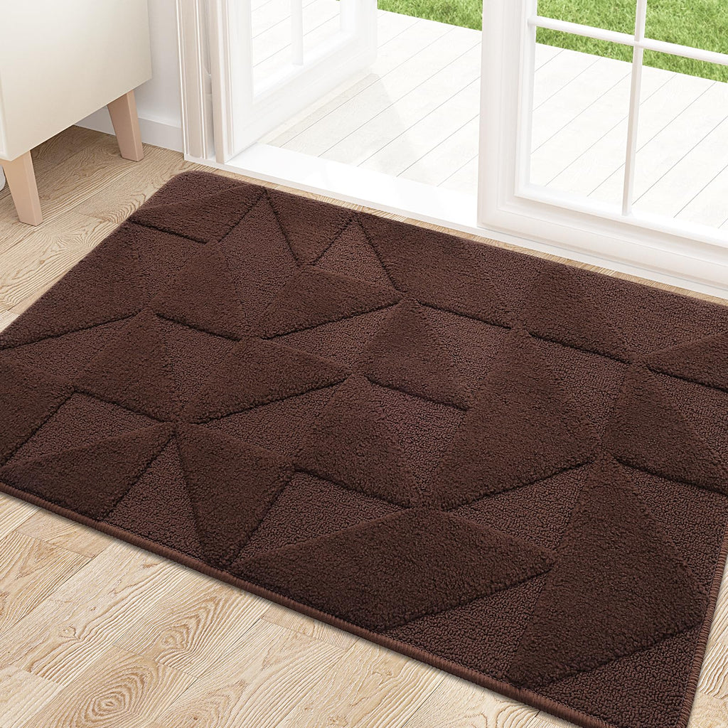 OLANLY Door Mats Indoor, Non-Slip, Absorbent, Dirt Resist, Entrance Washable Mat, Low-Profile Inside Entry Doormat for Entryway (32x20 inches, Grey)