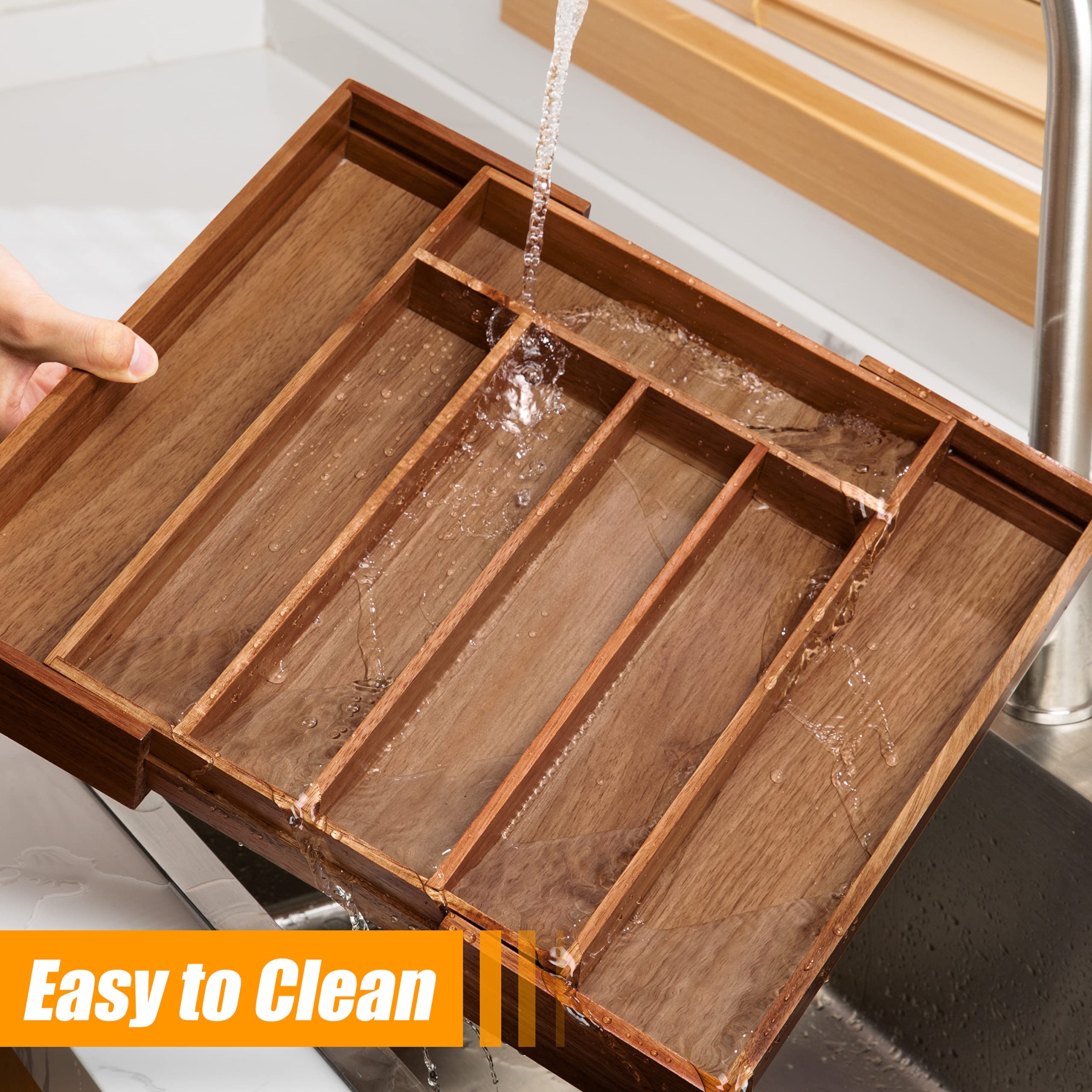 Bellsal Silverware Organizer Kitchen Drawer Organizer Expandable Bamboo Utensil Holder Cutlery Tray for Kitchen Utensil and Flatware Bedroom Office