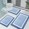 OLANLY Bathroom Rugs Sets 3 Piece, Soft Absorbent Microfiber Bath Mats and U-Shaped Contour Toilet Rug, Home Decor Accessories, Non-Slip, Bath Mat Set for Bathroom (30"x20"+24"x16"+24"x20", Grey)