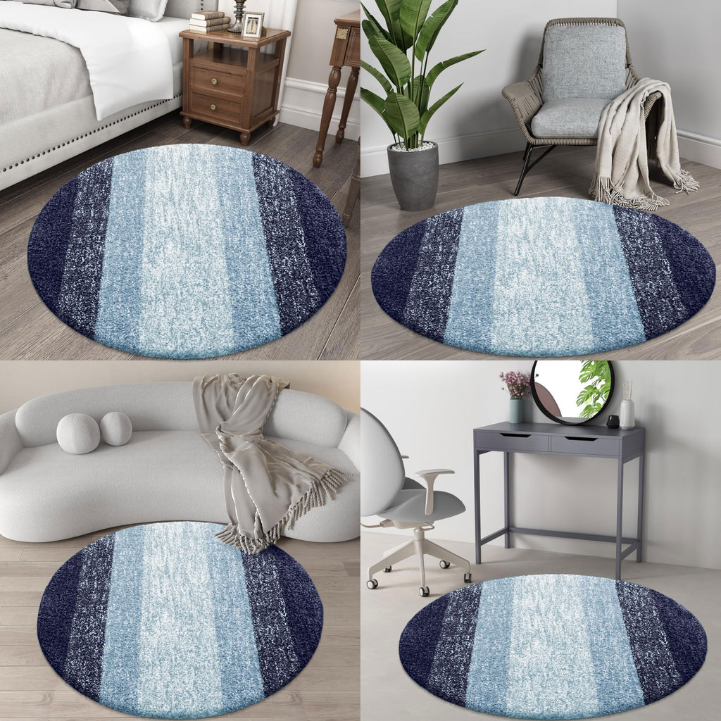 OLANLY 30-inch Round Bathroom Rugs, Extra Soft and Absorbent Microfiber Bath Rugs, Quick Dry Machine Washable Bath Mats for Bathroom Floor, Tub and Shower, Home Decor Accessories, Grey