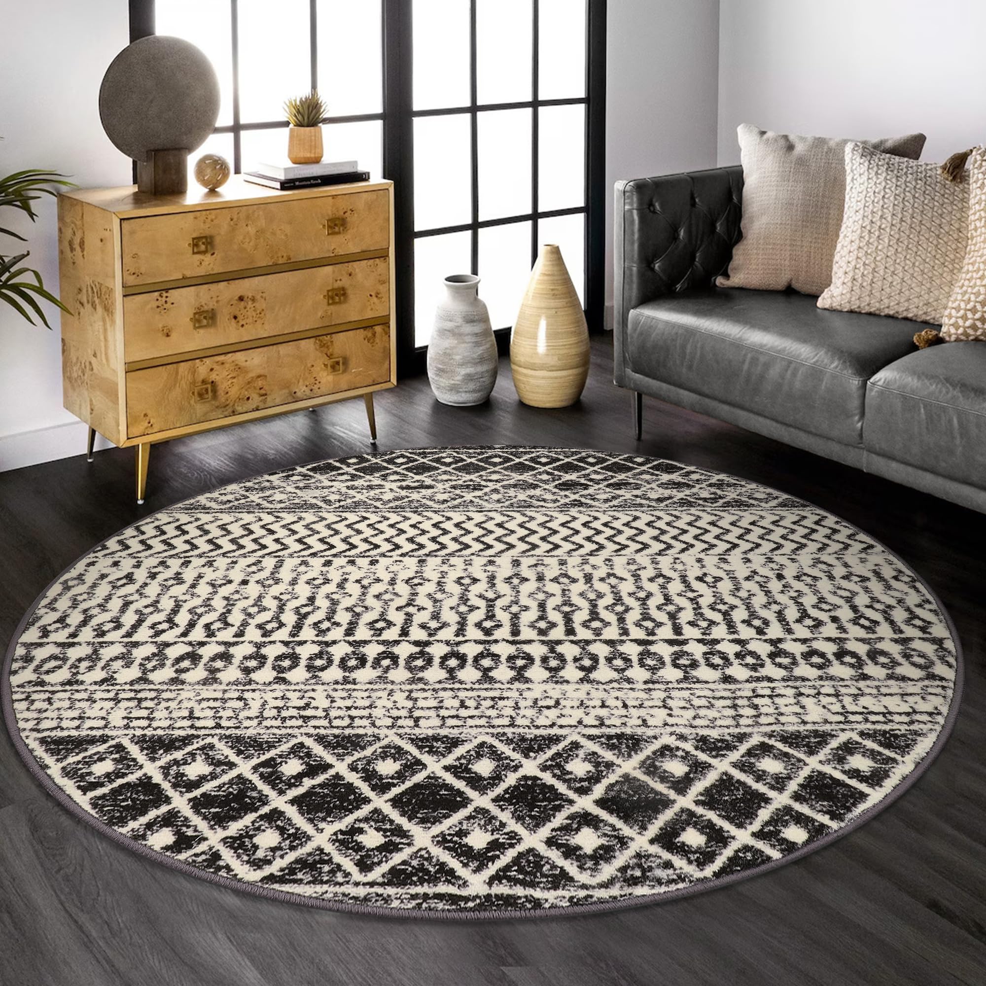 Moroccan Washable Rugs, 2x3 Light Grey Rug Non-Slip Small Distressed Entryway Rugs, Soft Low-Pile Bedroom Rug Indoor Doormat Carpet for Entryway Kitchen Bathroom