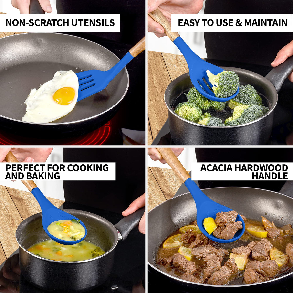 Zulay Kitchen 5 Piece Silicone Utensil Set
