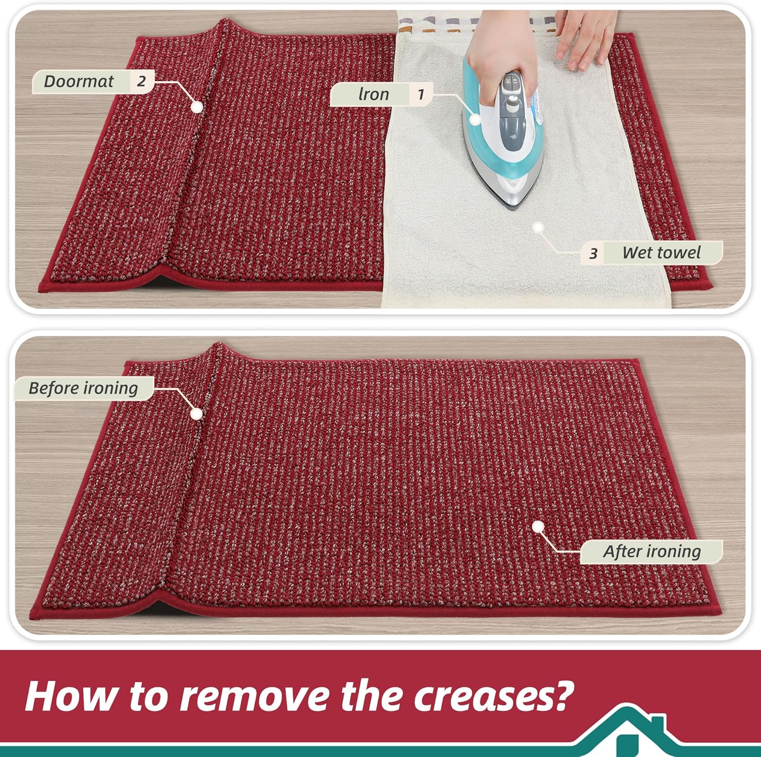 BEQHAUSE Dirt Trapper Door Mat 20" x 32", Non-Slip Washable Doormats Entrance Mat, Dirt Resistant and Absorbent Welcome Mat, Low Profile Floor Mats for Front Back Door and Entryway, Charcoal