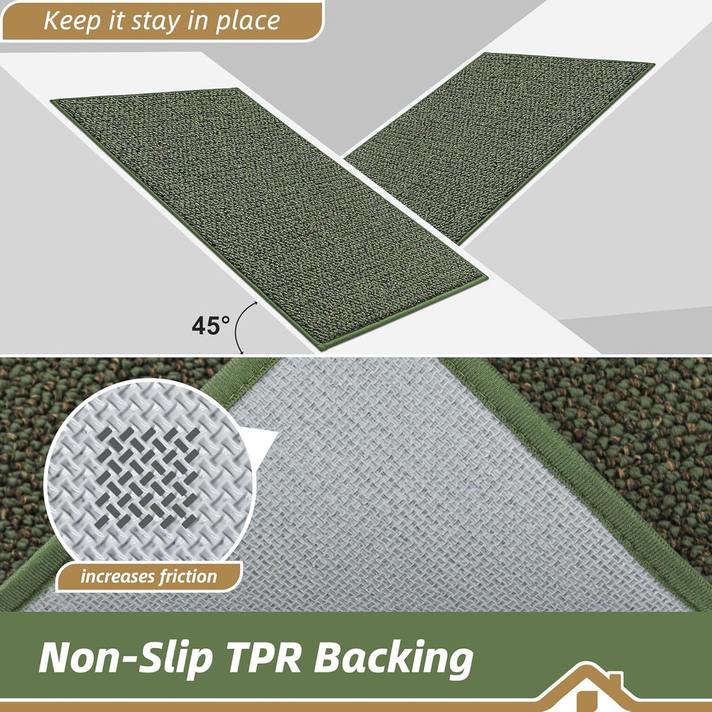 BEQHAUSE Dirt Trapper Door Mat 20" x 32", Non-Slip Washable Doormats Entrance Mat, Dirt Resistant and Absorbent Welcome Mat, Low Profile Floor Mats for Front Back Door and Entryway, Charcoal