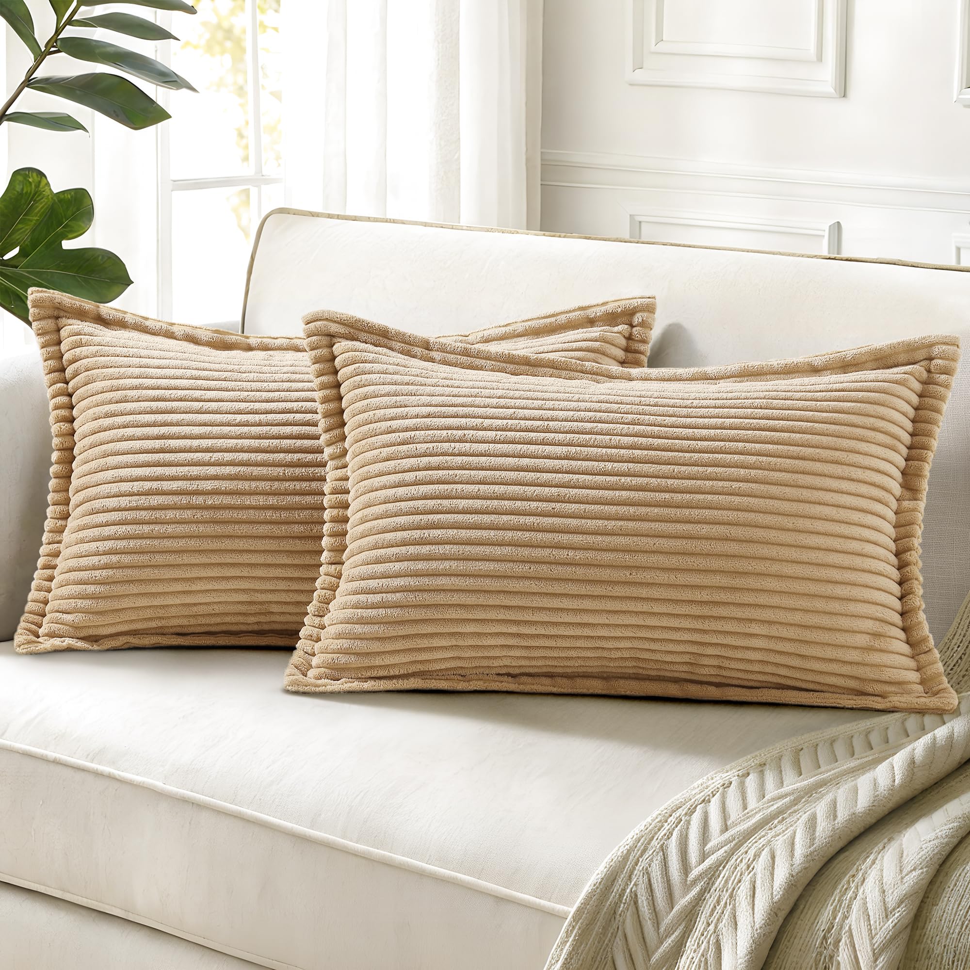 Cream White Throw Pillow Covers