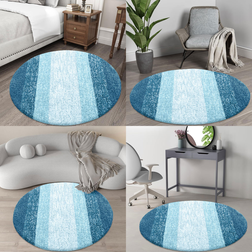 OLANLY 30-inch Round Bathroom Rugs, Extra Soft and Absorbent Microfiber Bath Rugs, Quick Dry Machine Washable Bath Mats for Bathroom Floor, Tub and Shower, Home Decor Accessories, Grey