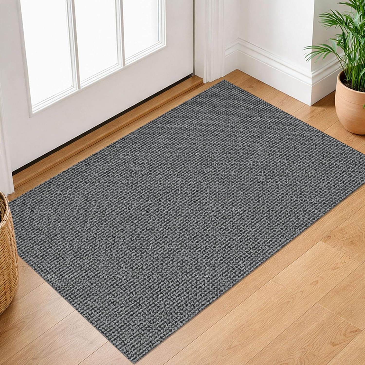 IOHOUZE Small Area Rug 2x3 Washable Woven Rugs for Entryway Non Slip Rubber Backed Kitchen Rugs Indoor Outdoor Doormat Throw Rug Floor Carpet for Entrance Front Door, Orange/Tan/Brown