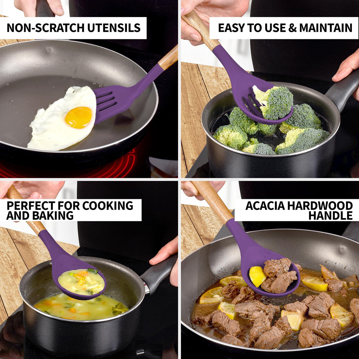 Zulay Kitchen 5 Piece Silicone Utensil Set