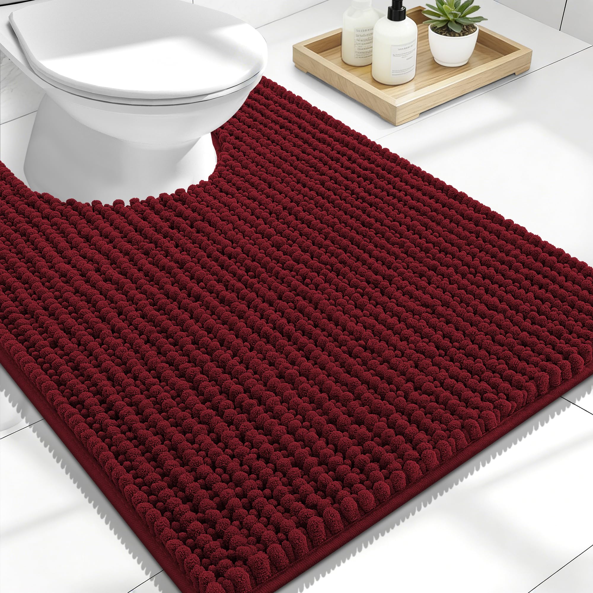 OLANLY Thick Bathroom Rugs 30x20, Extra Soft Absorbent Chenille Bath Rugs, Rubber Backing, Machine Wash Dry, Bath Mats for Bathroom Floor, Tub and Shower, Home Decor Accessories, Grey