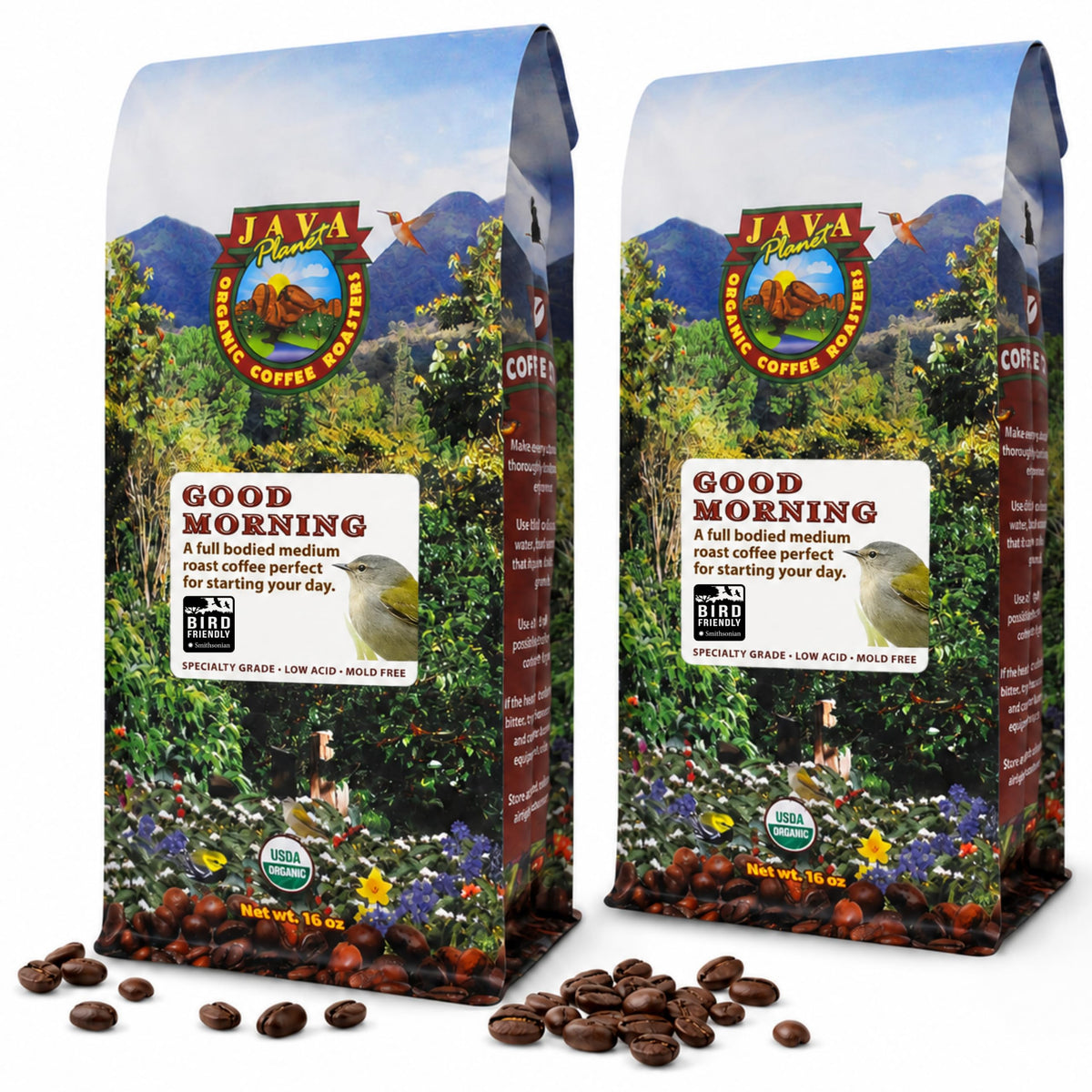 Java Planet Low Acid Organic Espresso Whole Bean Coffee 16oz