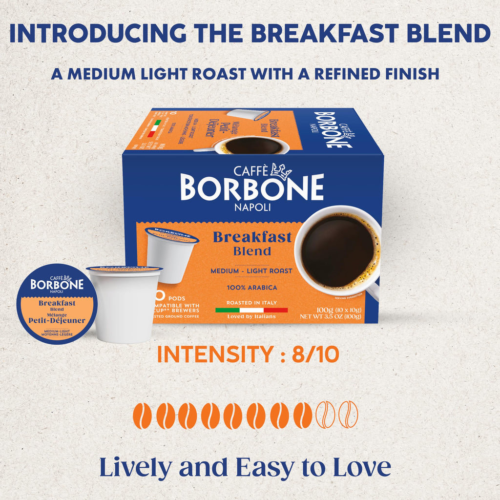 Caffè Borbone Italian Roast Coffee (60 Count) – Medium Dark Roast, Arabica & Robusta Blend, Roasted in Italy for a Bold, Smooth Taste – Single Serve Coffee Pods Compatible with K-Cup Brewers