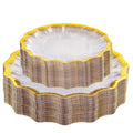DaYammi 60PCS Blue and White Plastic Plates Blue Rim White Disposable Plates Blue White Party plates Include:30 Plastic Dinner Plate 30 Dessert plate and Wedding & Party Dining