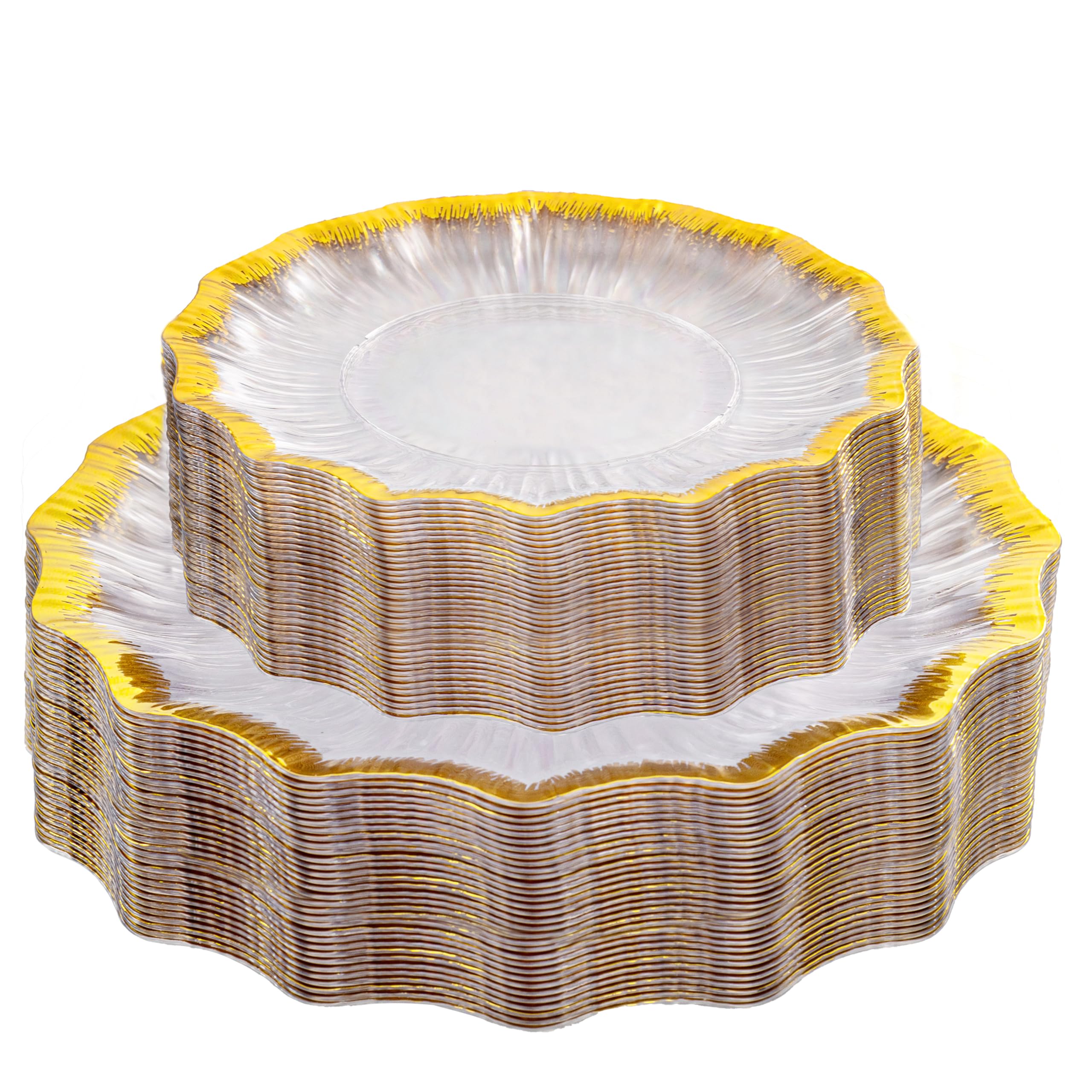 DaYammi 60PCS Blue and White Plastic Plates Blue Rim White Disposable Plates Blue White Party plates Include:30 Plastic Dinner Plate 30 Dessert plate and Wedding & Party Dining