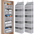 JARLINK Over The Door Organizer Storage, 5 Shelf Hanging Door Organizer with 5 Large Capacity Pockets, Anti Tilt 44 lb Load Behind Door Storage for Bedroom, Bathroom, Pantry, Nursery, (Grey)