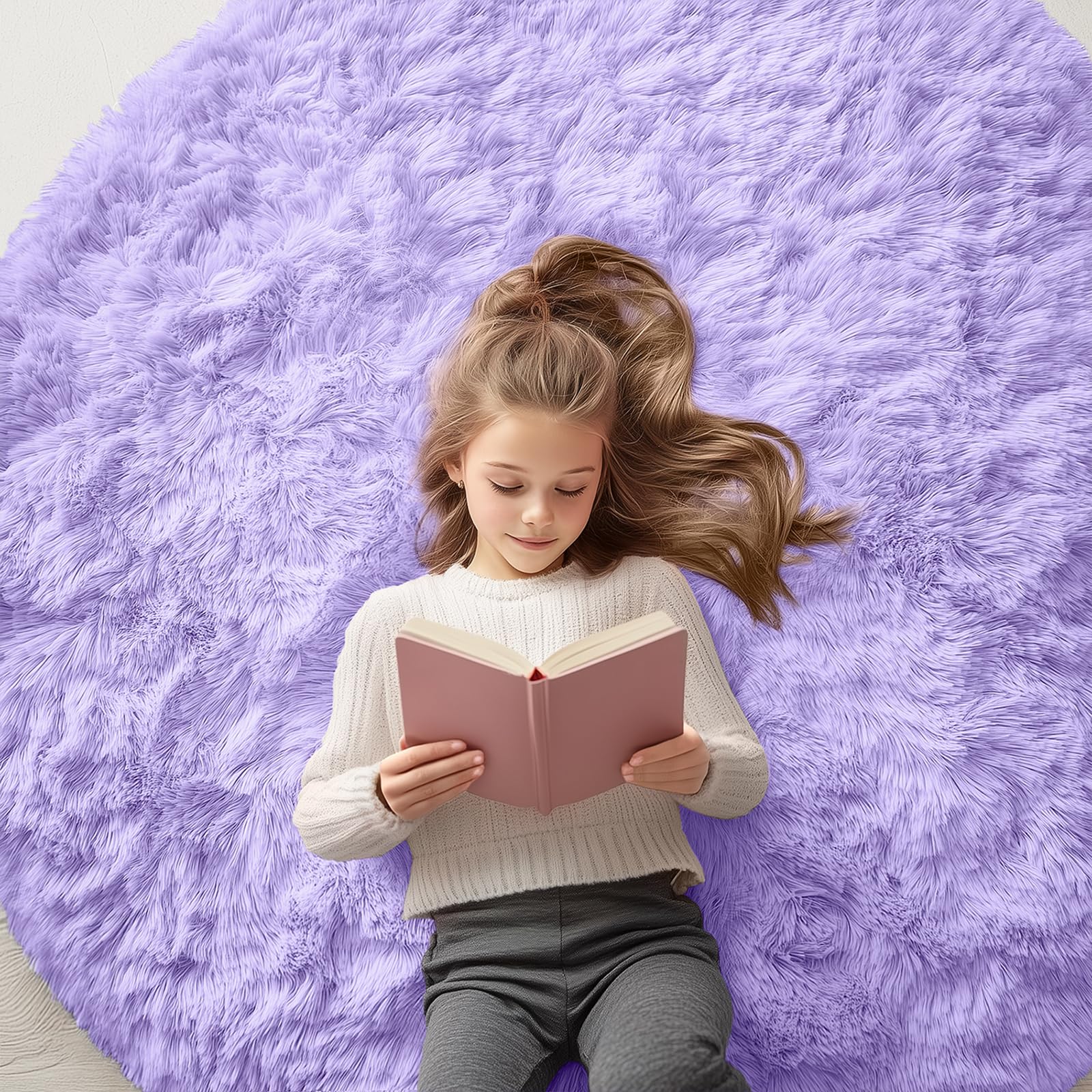 OLANLY Area Rugs for Living Room Bedroom, Machine Washable 4x5.9 ft Soft Fluffy Shaggy Bedside Rug, Indoor Floor Carpet for Kids Girls and Boys, Dorms, Nursery Rooms, Home Decor Aesthetic, Grey