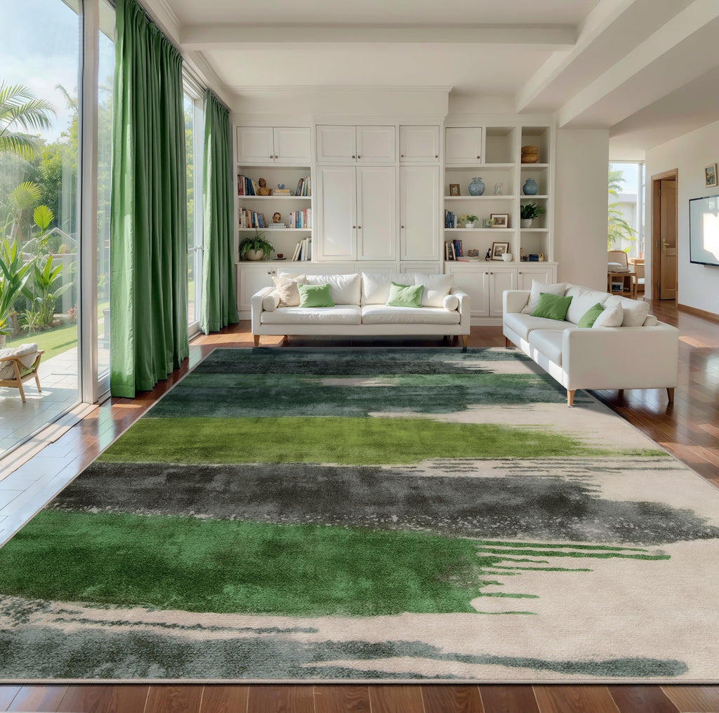 Ciicool Modern Abstract Area Rug 2x3 Washable Small Entryway Rug, Non-Slip Low Pile Throw Rug, Foldable Kitchen Bathroom Rugs, Blue Grey Floor Carpet for Entrance Living Room Bedroom Indoor Doormat