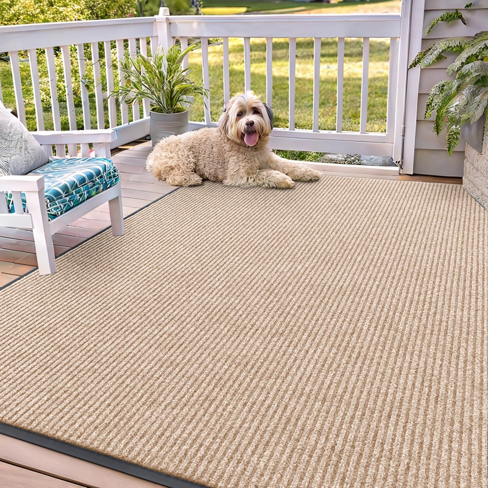 OLANLY Front Door Mat Indoor Outdoor Entrance, Waterproof Heavy Duty Doormat, Fade Resistant, Low Profile, Easy Clean Patio Porch Welcome Floor Mats for Entry, 29.5x17, Grey