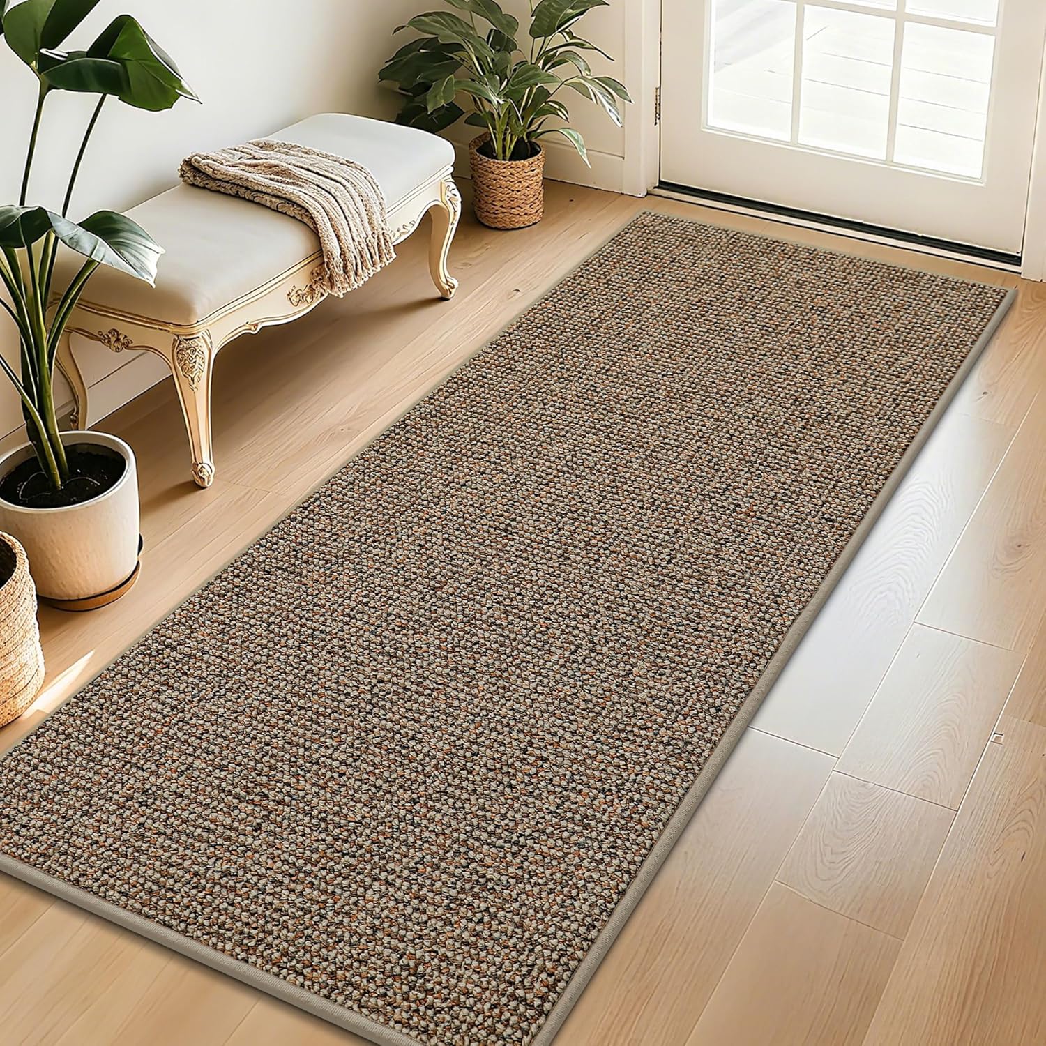 BEQHAUSE Dirt Trapper Door Mat 20" x 32", Non-Slip Washable Doormats Entrance Mat, Dirt Resistant and Absorbent Welcome Mat, Low Profile Floor Mats for Front Back Door and Entryway, Charcoal