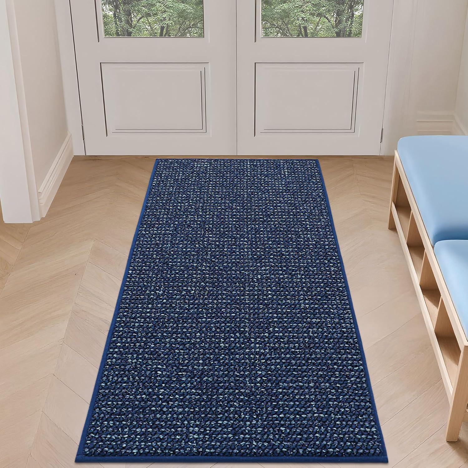 BEQHAUSE Dirt Trapper Door Mat 20" x 32", Non-Slip Washable Doormats Entrance Mat, Dirt Resistant and Absorbent Welcome Mat, Low Profile Floor Mats for Front Back Door and Entryway, Charcoal