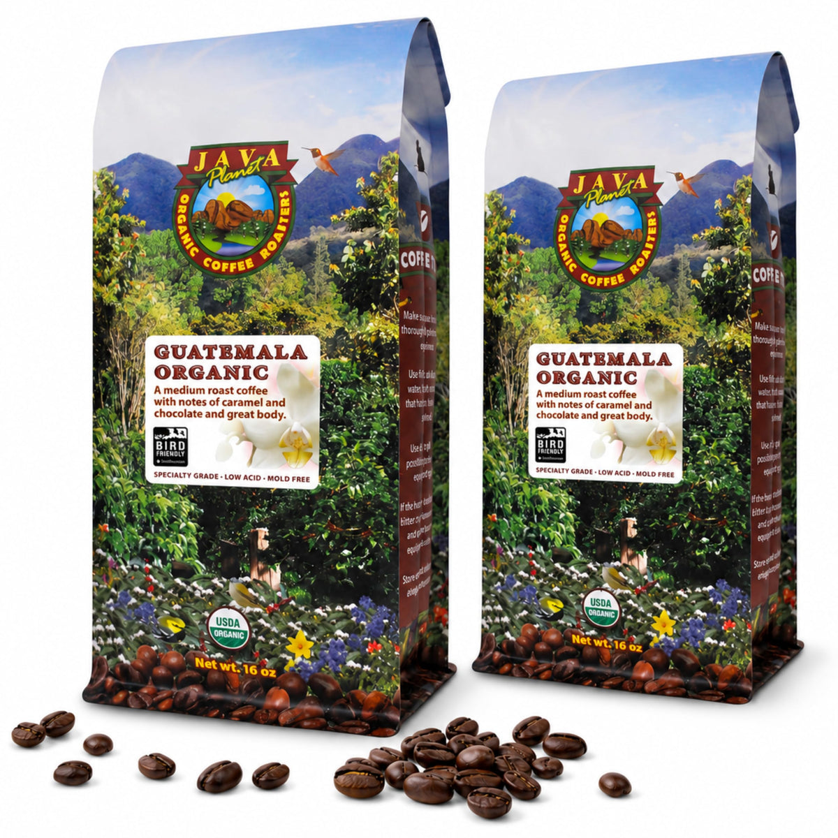 Java Planet Low Acid Organic Espresso Whole Bean Coffee 16oz
