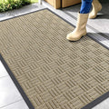 OLANLY Front Door Mat Outside Entrance 29.5x17, Absorbent, Heavy Duty Sturdy Natural Rubber Doormat Indoor Outdoor, Stain and Fade Resistant, Non-Slip Backing Low Profile Floor Mat for Entryway, Grey
