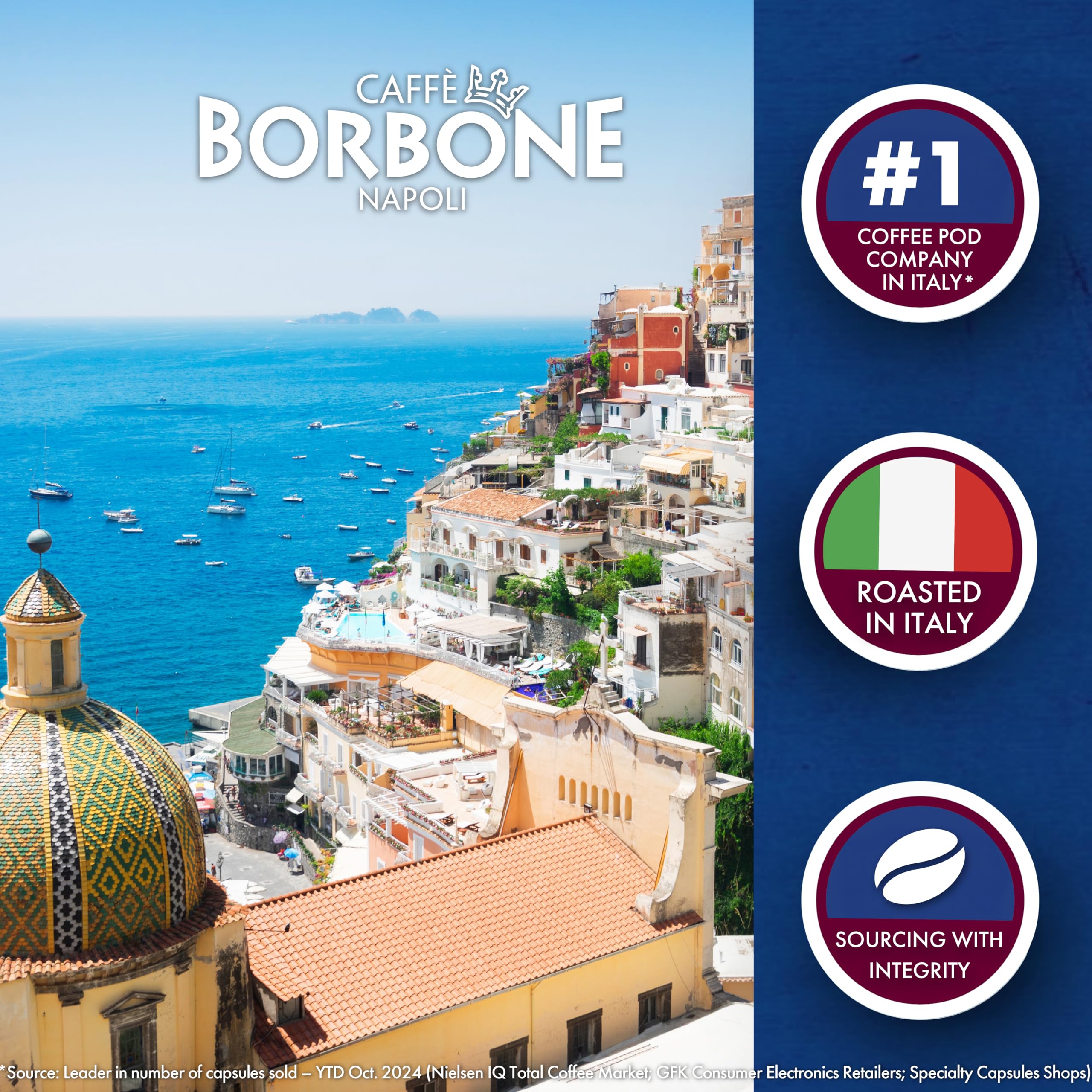Caffè Borbone Italian Roast Coffee (60 Count) – Medium Dark Roast, Arabica & Robusta Blend, Roasted in Italy for a Bold, Smooth Taste – Single Serve Coffee Pods Compatible with K-Cup Brewers