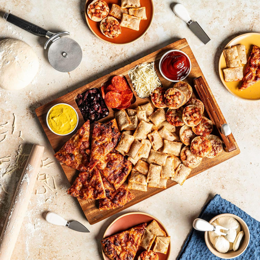 Flat Acacia Wood Charcuterie Boards Gift Set Bundle