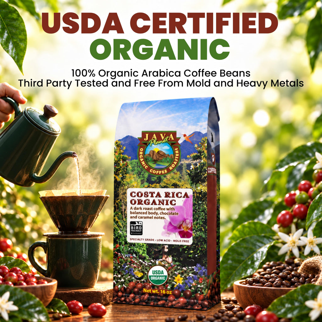Java Planet Low Acid Organic Espresso Whole Bean Coffee 16oz